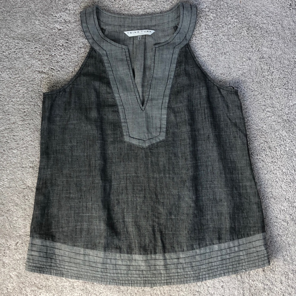 Trina Turk sleeveless denim tunic Size S